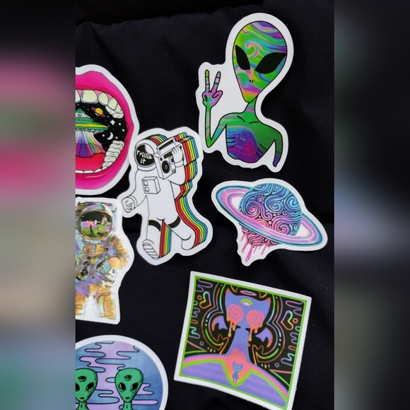 Colorful outer space themed sticker bundle of 9 - Picture 3 of 3